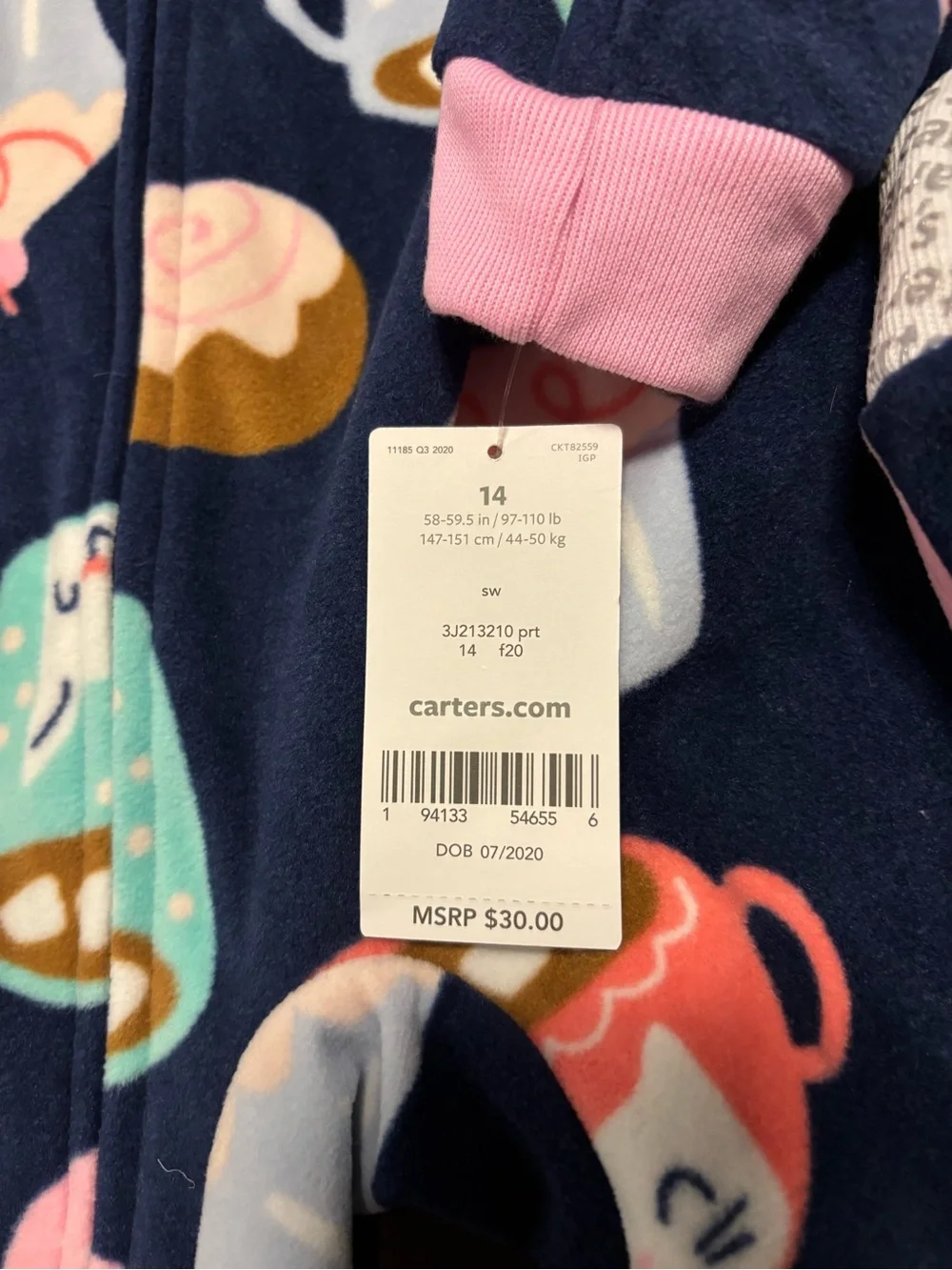Carter's Navy Footed Fleece One-Piece